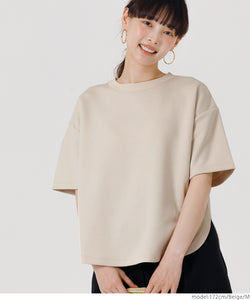 Cut and Sewn Women's Short Sleeve Sweat T-shirt Side Slit New Sense Corrugated Cardboard Tops Half Sleeves Short Sleeve No Mail Delivery 23ss