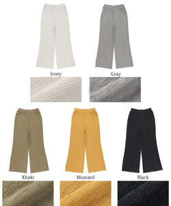 Pleated Pants Women's Elastic Waist Stretch Willow Pants Willow Pleats Thin Pleats Slit Cutoff No Mail Delivery