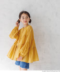 Kids 100-140 Children's clothing blouse tiered gauze sheer balloon sleeve cotton sheer feeling long sleeve girl mail delivery possible parent and child matching coca