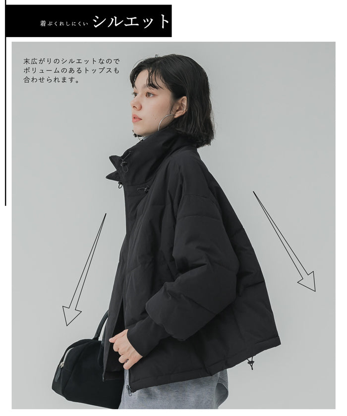 Coat Ladies Drop Shoulder Short Length High Neck Jacket Pocket A Line Stand Collar Thick Free Shipping/No Mail Delivery 22aw coca