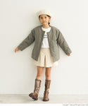 [Kids 100-130] Children's clothing, quilted coat, quilted, no-collar, A-line, boa, long-sleeved, plain, unisex, parent-child matching, no mail delivery