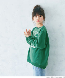 Sale ★ 1490 yen → 990 yen Kids 100-130 Children's clothing Fluffy logo sweatshirt Lightweight fleece Long sleeves Brushed back Logo Unisex Parent-child matching No mail delivery