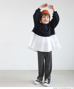 Sale ★ 2490 yen → 1690 yen Kids 100-140 Hoodie Fleece lining Faux layered hoodie Docking Layered style Girls Parent and child matching Children's clothes No mail delivery coca