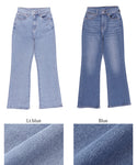 Denim ladies' jeans super stretch semi-flare high waist elastic plain simple mail delivery impossibility 23ss coca coca