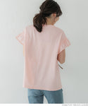 T-shirt ladies mercerized plating cotton sheeting different material switching sleeve frill French sleeve beautiful cut and sew fabric switching mail delivery available 23ss coca