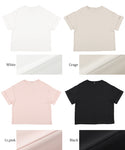 T-shirt ladies mercerized sleeve roll up plating cotton sheeting drop shoulder beautiful cut and sew half sleeve T-shirt mail delivery available 23ss coca