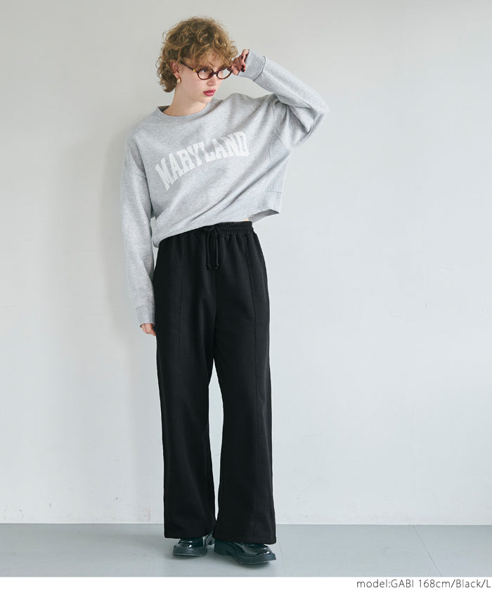 セール☆2490円→1490円 裏起毛ワイドパンツ レディース メール便不可