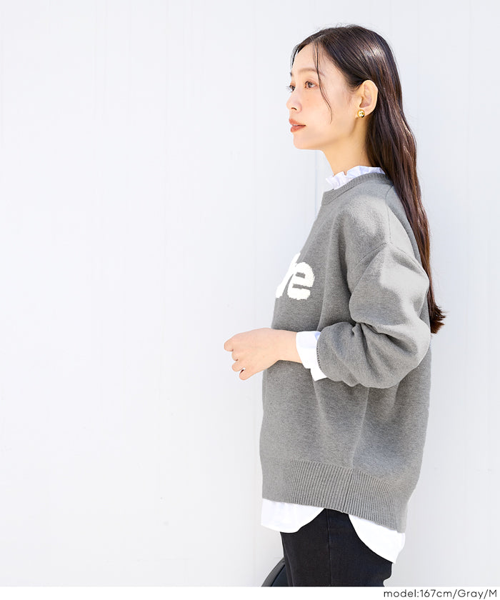 ダブルジャカードロゴニットトップス レディース メール便不可 – coca