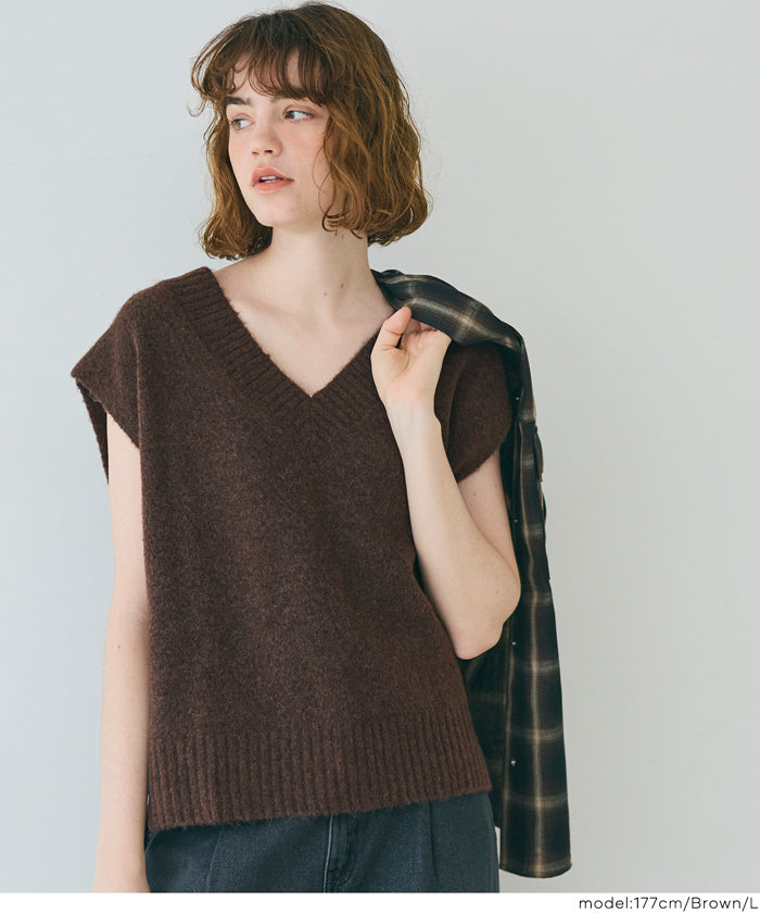 ヤク風Vネックニットベスト レディース メール便不可 – coca公式