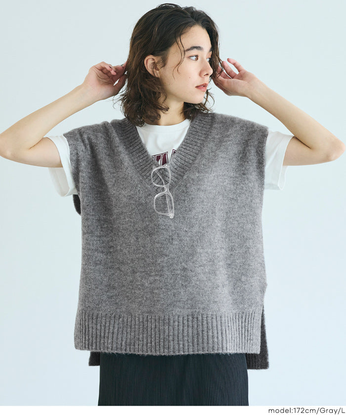 ヤク風Vネックニットベスト レディース メール便不可 – coca公式