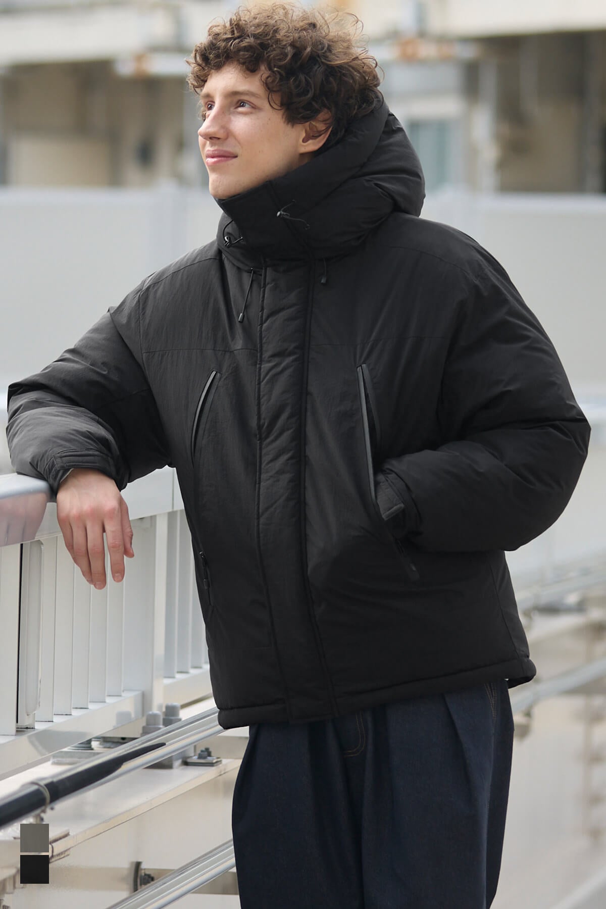 大創業祭限定セール☆ ナイロンタッサー中綿フードブルゾン メンズ