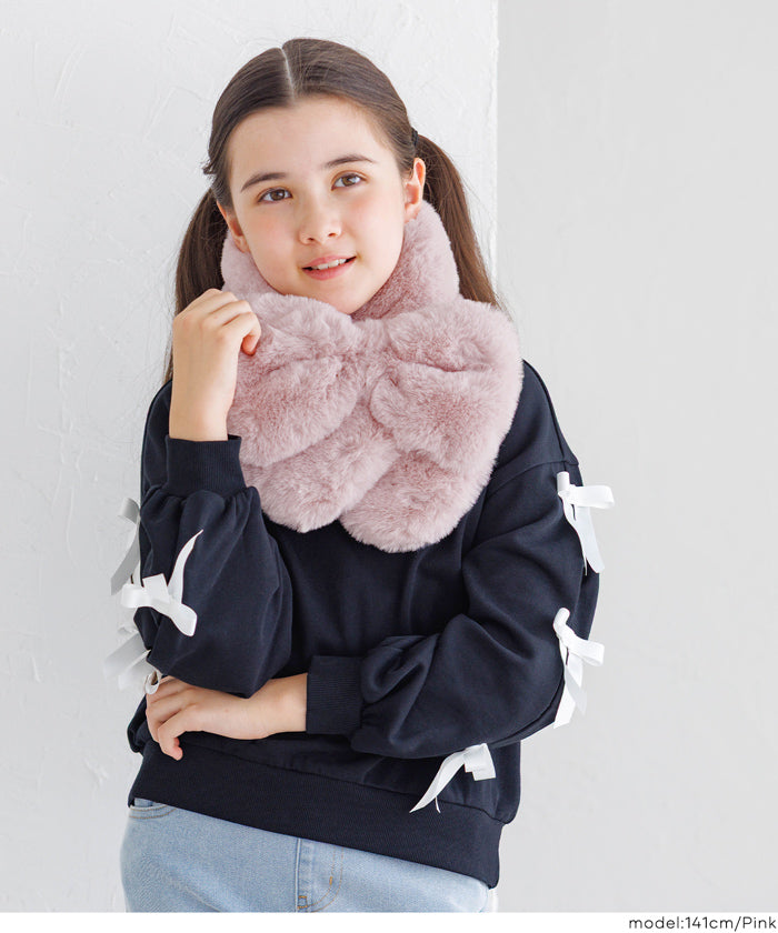 WEB限定セール☆1290円→990円 フェイクファーリボンティペット キッズ