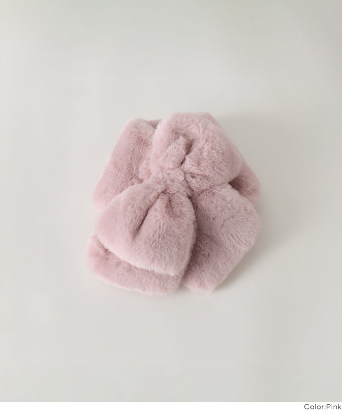 WEB限定セール☆1290円→990円 フェイクファーリボンティペット キッズ