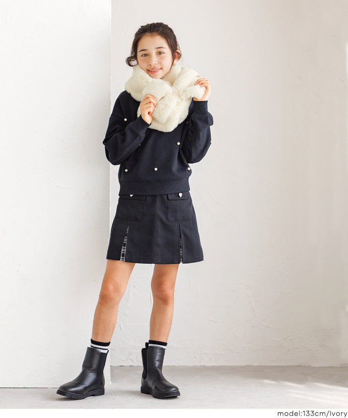 WEB限定セール☆1290円→990円 フェイクファーリボンティペット キッズ