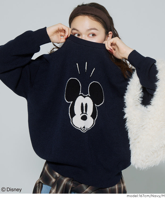 値下げ不可　完売品　Disney ディズニー　ニット　ペアルック ディズニー】ダブルジャカードニットトップス レディース 送料無料