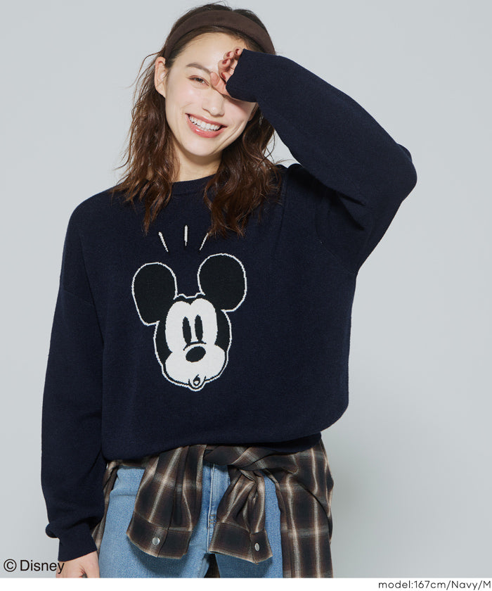 ディズニー】ダブルジャカードニットトップス レディース 送料無料