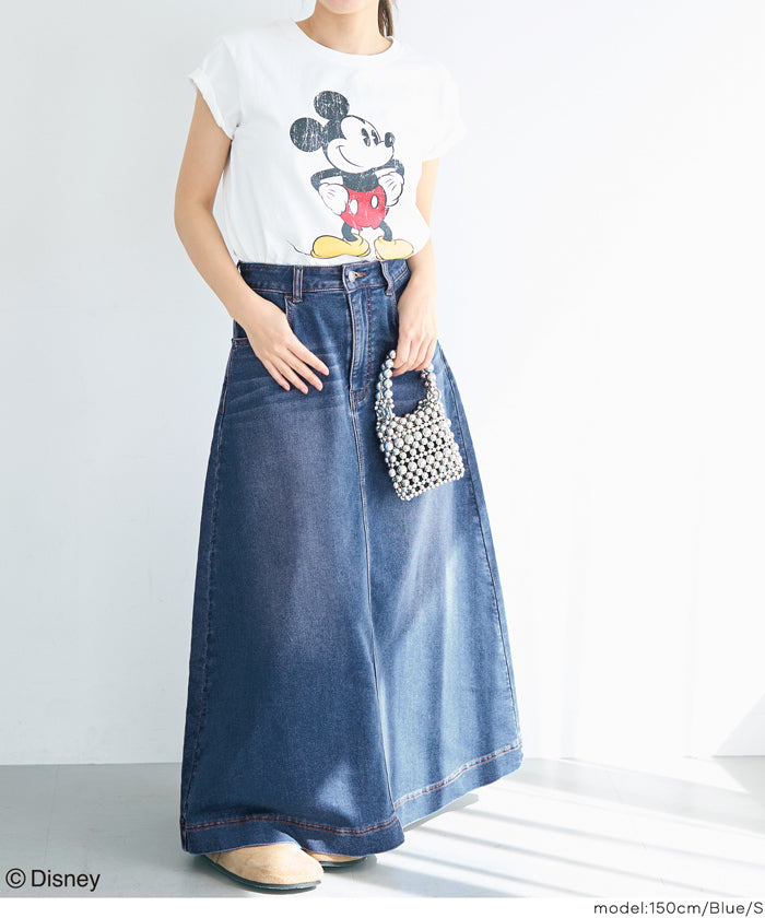セール☆3990円→2990円 カットデニムマキシ丈スカート レディース