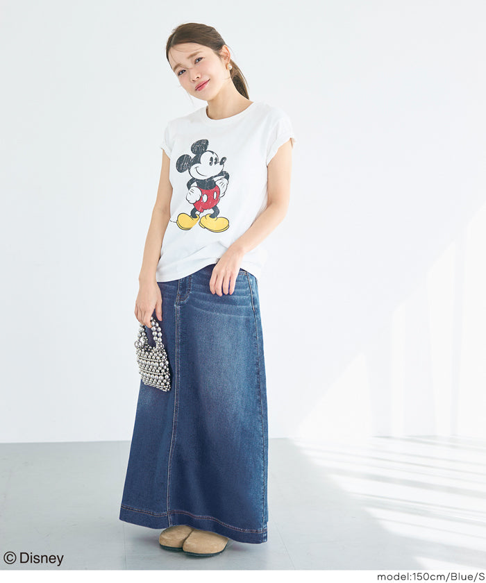セール☆3990円→2990円 カットデニムマキシ丈スカート レディース