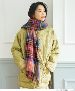 Sale ★ 1690 yen → 1490 yen muffler ladies shawl blanket check tartan check large size fringe no mail delivery 22aw coca coca