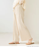 Ribbed Pants Women's Cut-off Easy Care Easy Pants Relaxed Stretch Maternity No Mail Delivery