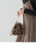 Drawstring bag ladies shoulder bag boa leopard shoulder bag handbag bag mini bag small mail delivery possible 22aw coca coca