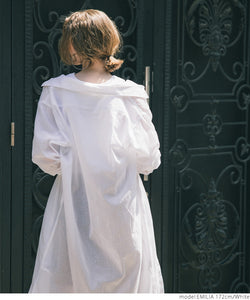 Long Shirt Ladies Shirt Dress Sheer Gauze Style 100% Cotton Thin Transparency Haori Long Sleeve Long Length No Mail Delivery 23ss