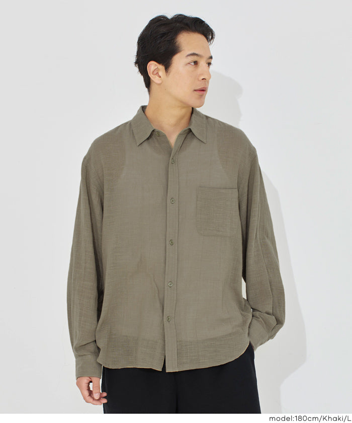 セール☆2690円→1490円 スラブガーゼシャツ メンズ レディース メール