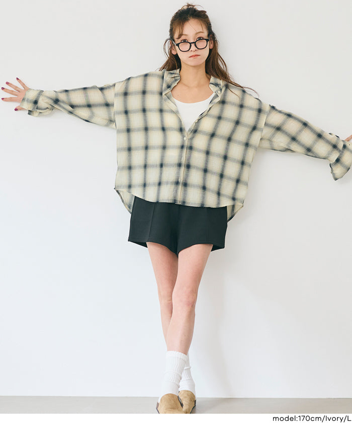 m*a様 ガーゼシャツ　新品　未着用 チェックガーゼシャツ レディース メール便不可 【西山茉希様着用