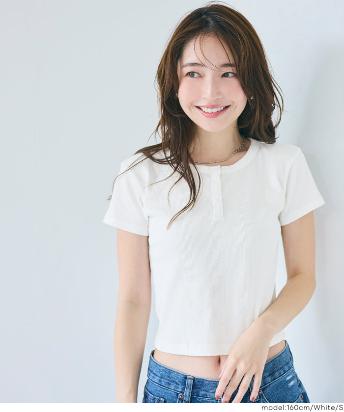 リブヘンリーネックTシャツ レディース メール便不可 – coca公式ストア