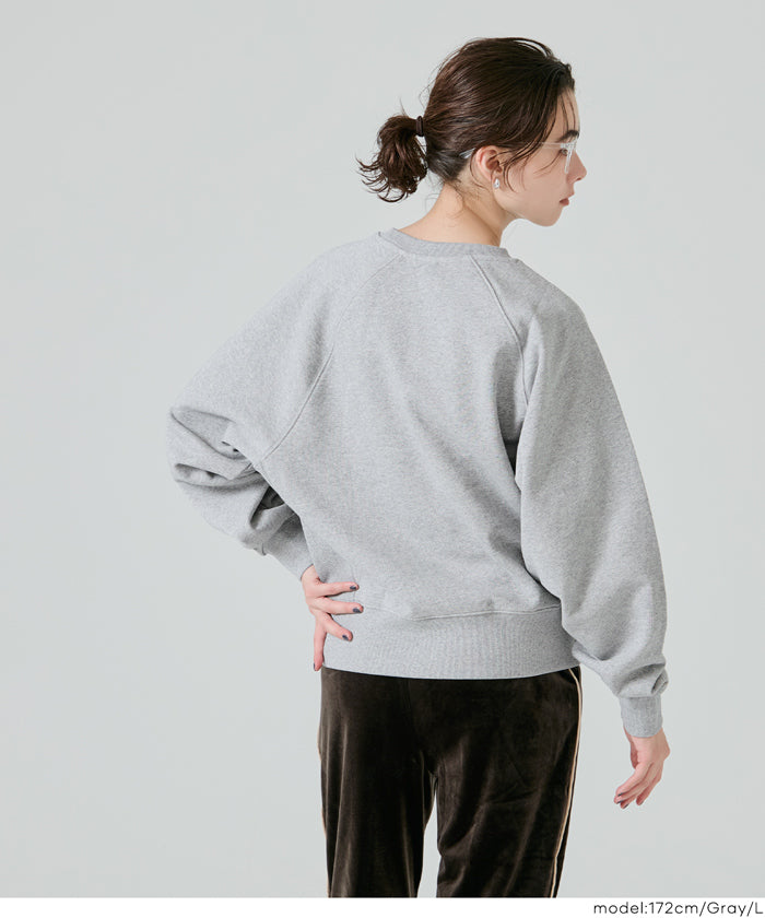 ヘビーウェイト裏毛ラグランスリーブスウェット レディース メール便