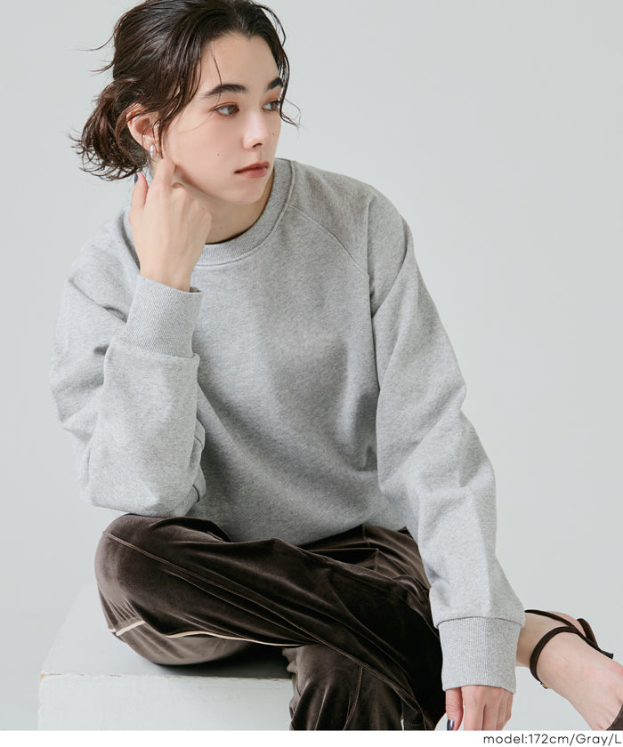 ヘビーウェイト裏毛ラグランスリーブスウェット レディース メール便