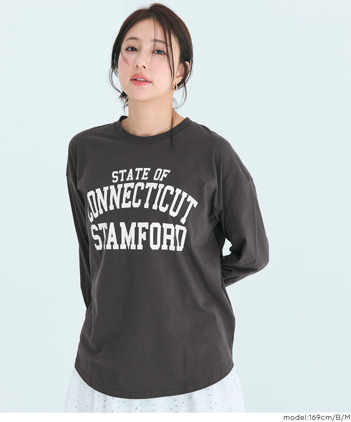 セール☆1290円→990円 ビッグロゴ長袖Tシャツ レディース メール便