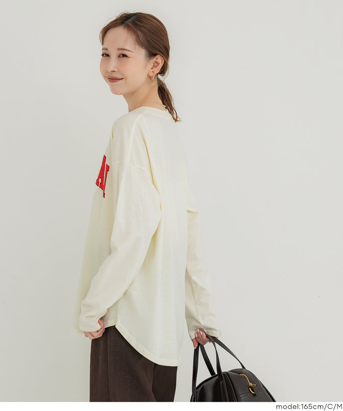 セール☆1290円→990円 ビッグロゴ長袖Tシャツ レディース メール便