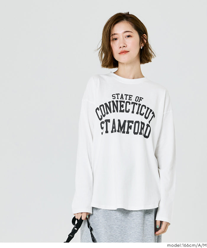 【美品】Deuxieme Classe 長袖ロゴTシャツ コットン100　可愛い セール☆1290円→990円 ビッグロゴ長袖Tシャツ レディース メール便