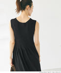 One Piece Women's Sleeveless Knit Flare A-Line Crew Neck Boat Neck Long Length No Mail Delivery