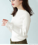 Super thick thick boat neck knit ladies rib top sweater long sleeve plain tight no mail delivery 22aw