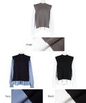 Blouse Vest Women's Side Slit Back Slit Separate Sleeve Ruffle A Line 2way No Mail Delivery 23ss coca coca