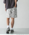 Half pants men's bandana pattern paisley pattern print waist rubber pocket twill no mail delivery coca coca