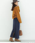 Sale 2490 yen → 1690 yen Skirt ladies' corduroy long length stretch slit pocket plain fabric no mail delivery 22aw coca coca