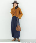 Sale 2490 yen → 1690 yen Skirt ladies' corduroy long length stretch slit pocket plain fabric no mail delivery 22aw coca coca