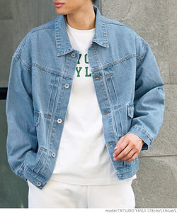 Denim Jacket Free Shipping No Mail Delivery Men's Drop Shoulder Over  Silhouette Jeans Front Button Long Sleeve Pocket 22aw