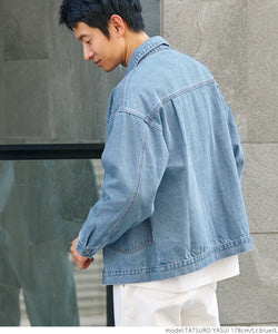 Denim Jacket Free Shipping No Mail Delivery Men's Drop Shoulder Over  Silhouette Jeans Front Button Long Sleeve Pocket 22aw