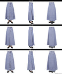 Denim skirt ladies skirt long skirt slit skirt center slit A line long length no mail delivery 23ss coca coca