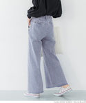 Flare denim ladies jeans cut-off pants pocket jeans flare line long length plain fabric no mail delivery 23ss coca coca