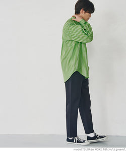 Shirt men's striped shirt striped pattern shirt big silhouette whole pattern long sleeves haori layered mail delivery impossibility 23ss coca coca