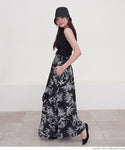 Long Skirt Women's Floral Botanical Overall Pattern Pocket A-line Thick Flare Thin Elastic Waist Maxi Length Long Length No Mail Delivery 23ss coca