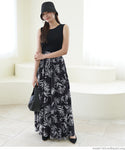 Long Skirt Women's Floral Botanical Overall Pattern Pocket A-line Thick Flare Thin Elastic Waist Maxi Length Long Length No Mail Delivery 23ss coca