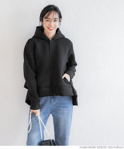 Back frill hoodie ladies corrugated cardboard back frill hoodie hooded bonding plain long sleeve pocket free shipping/no mail delivery 23ss coca