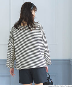[No mail delivery] Striped long sleeves Long T Boat neck Side slit Tail cut Heavyweight cut and sew 22ss coca Coca