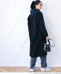 Sale ★ 2990 yen → 2490 yen Washable coat Ladies' cordigan Cardigan Washable No collar Long length Wool-like No mail delivery 22aw coca Coca